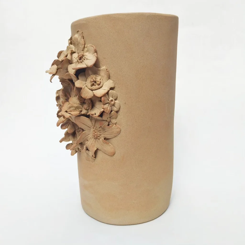 Grand vase en grès roux
